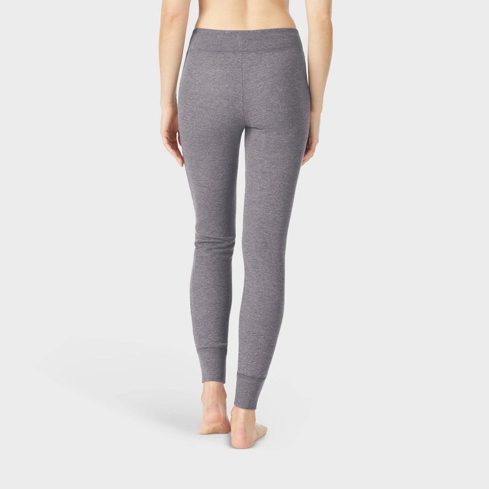 Warm Essentials by Cuddl Duds Womens Waffle Thermal Leggings - Graphite Heather XXL Product Image