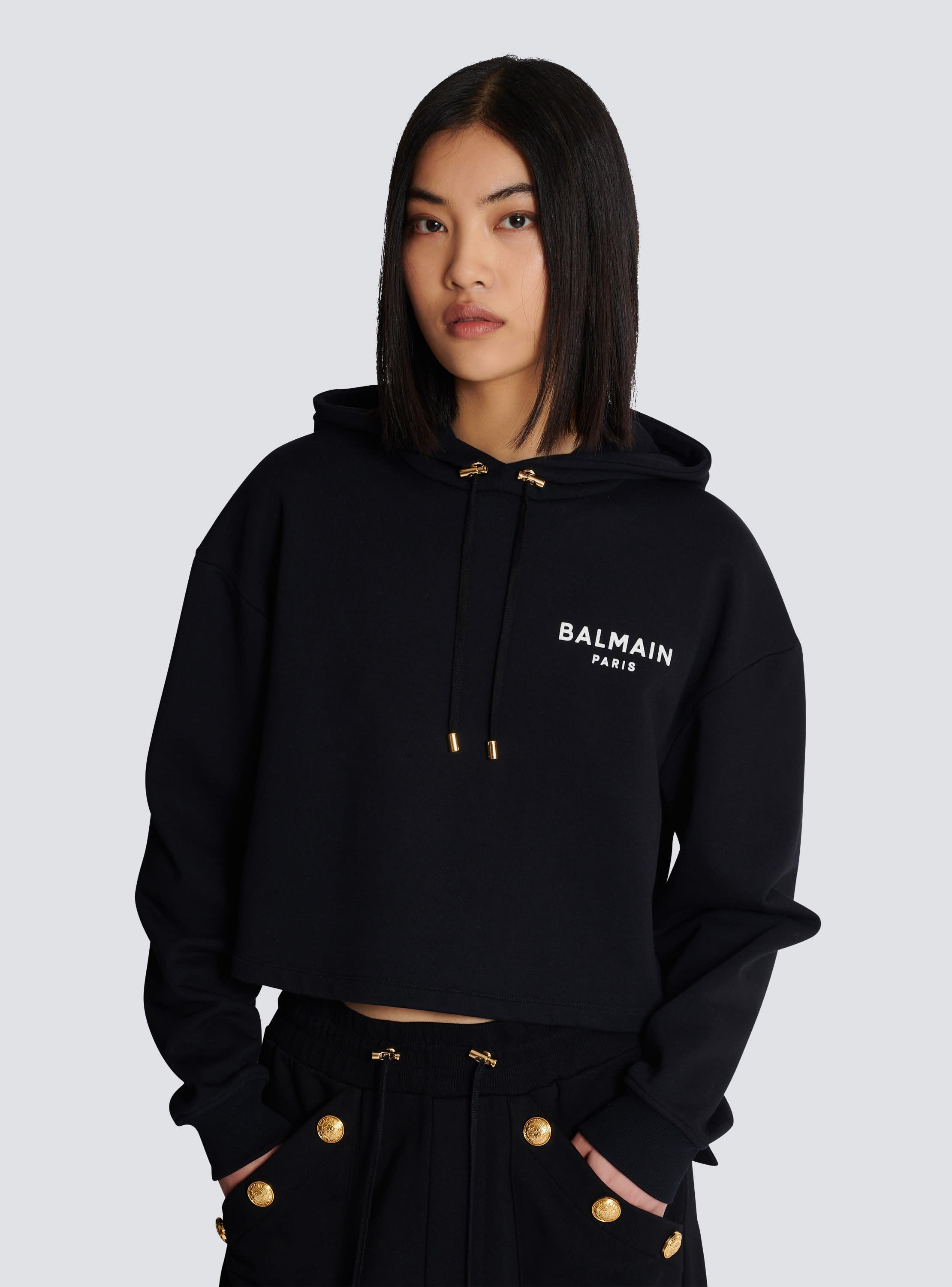 Flocked Balmain Paris hoodie Product Image