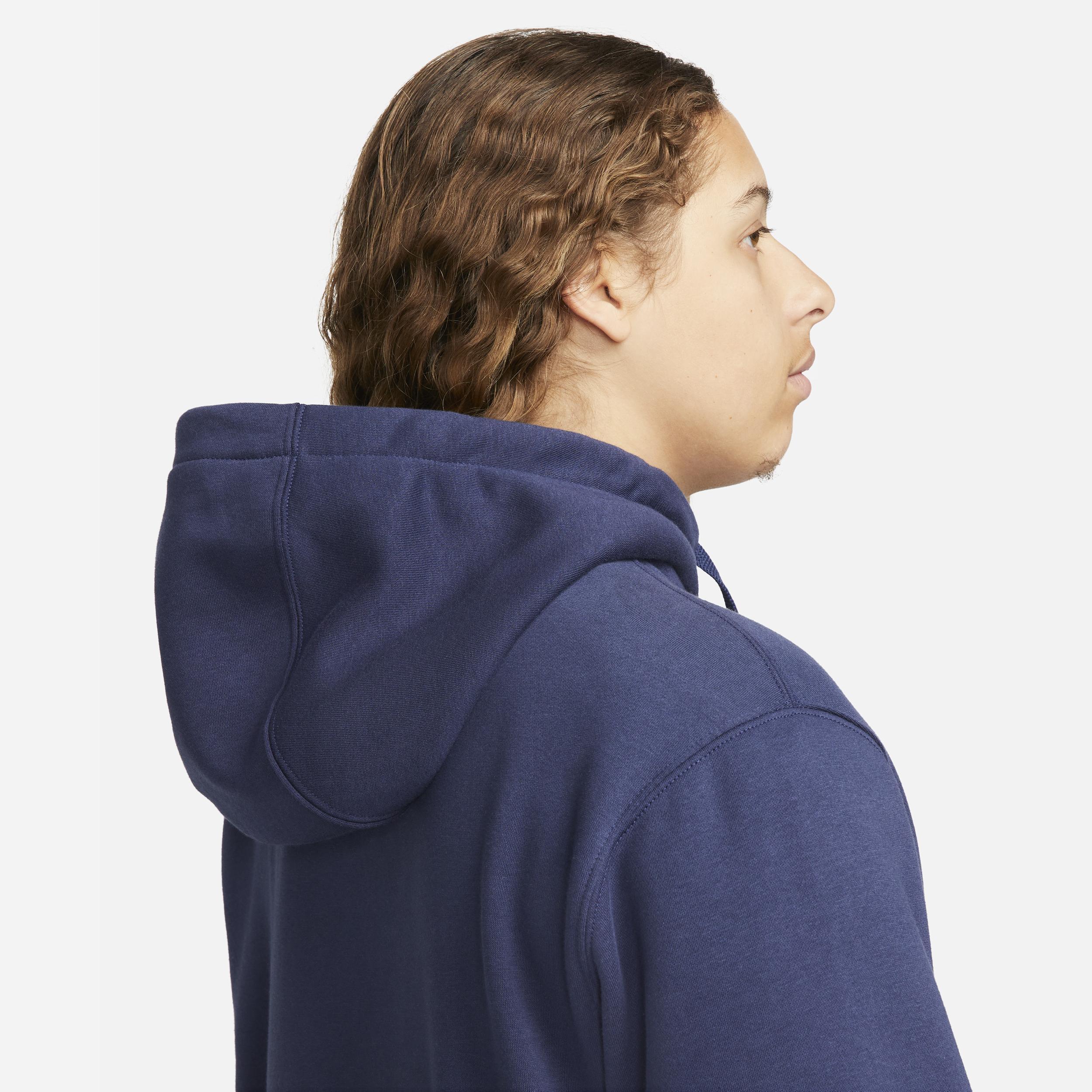 Nike Mens Nike Club Full-Zip Hoodie - Mens White/Midnight Navy Product Image