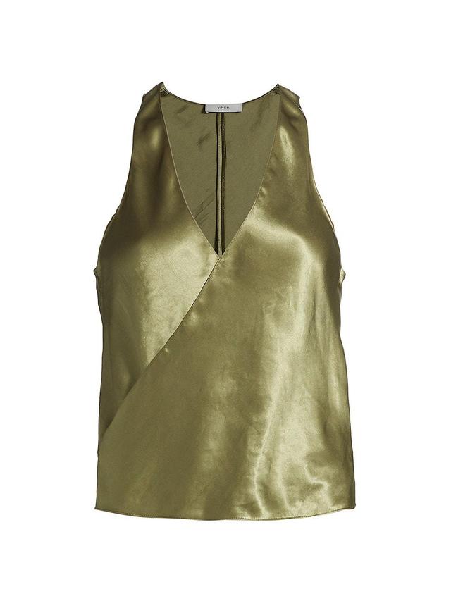 Womens Satin Surplice Tank Product Image