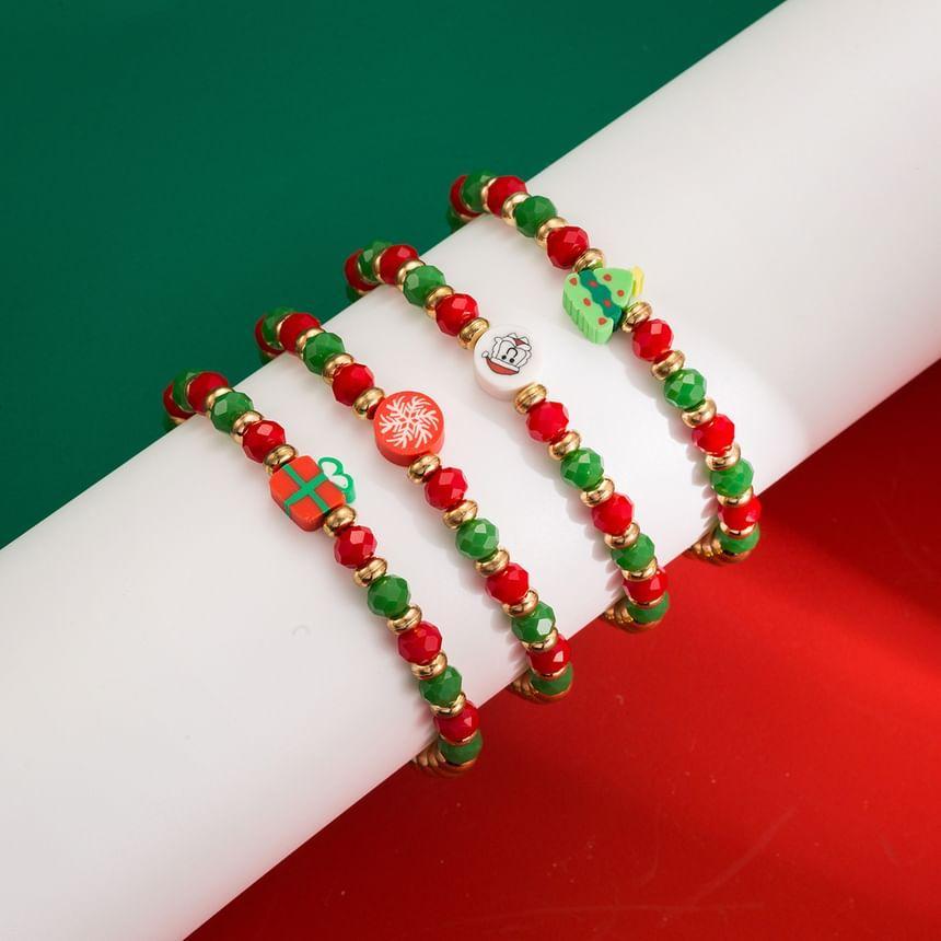 Set of 4: Christmas Beaded Bracelet Product Image