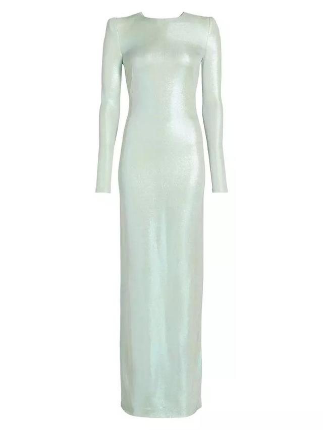 Frieze Jersey Long-Sleeve Column Gown Product Image