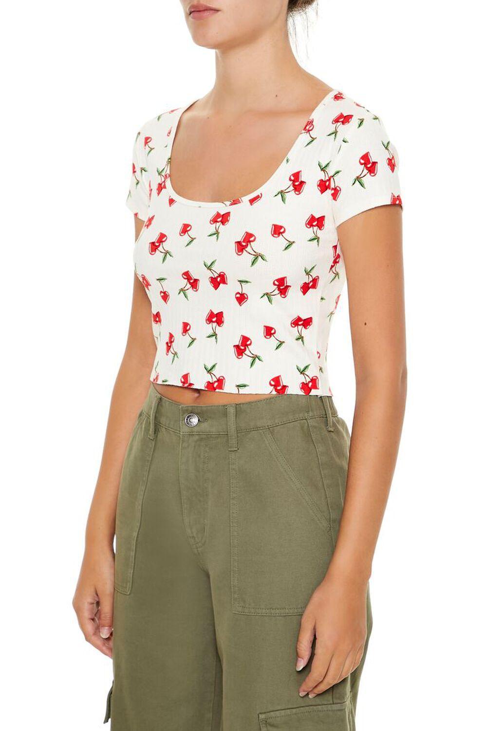 Cherry Print Cropped Tee | Forever 21 Product Image