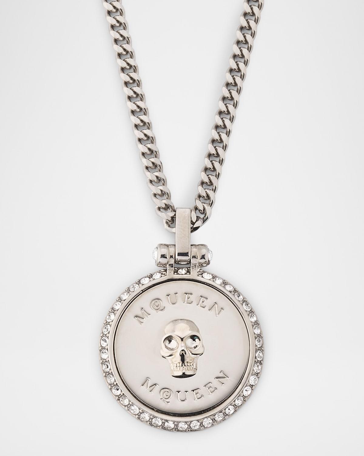 Mens Sovereign Skull Necklace in Palladium Product Image