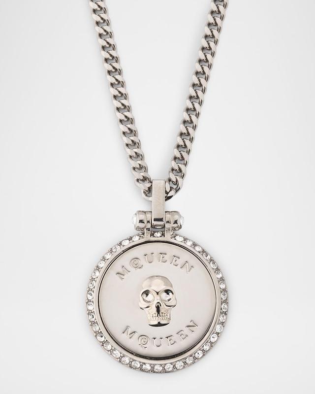 Mens Sovereign Skull Necklace in Palladium Product Image