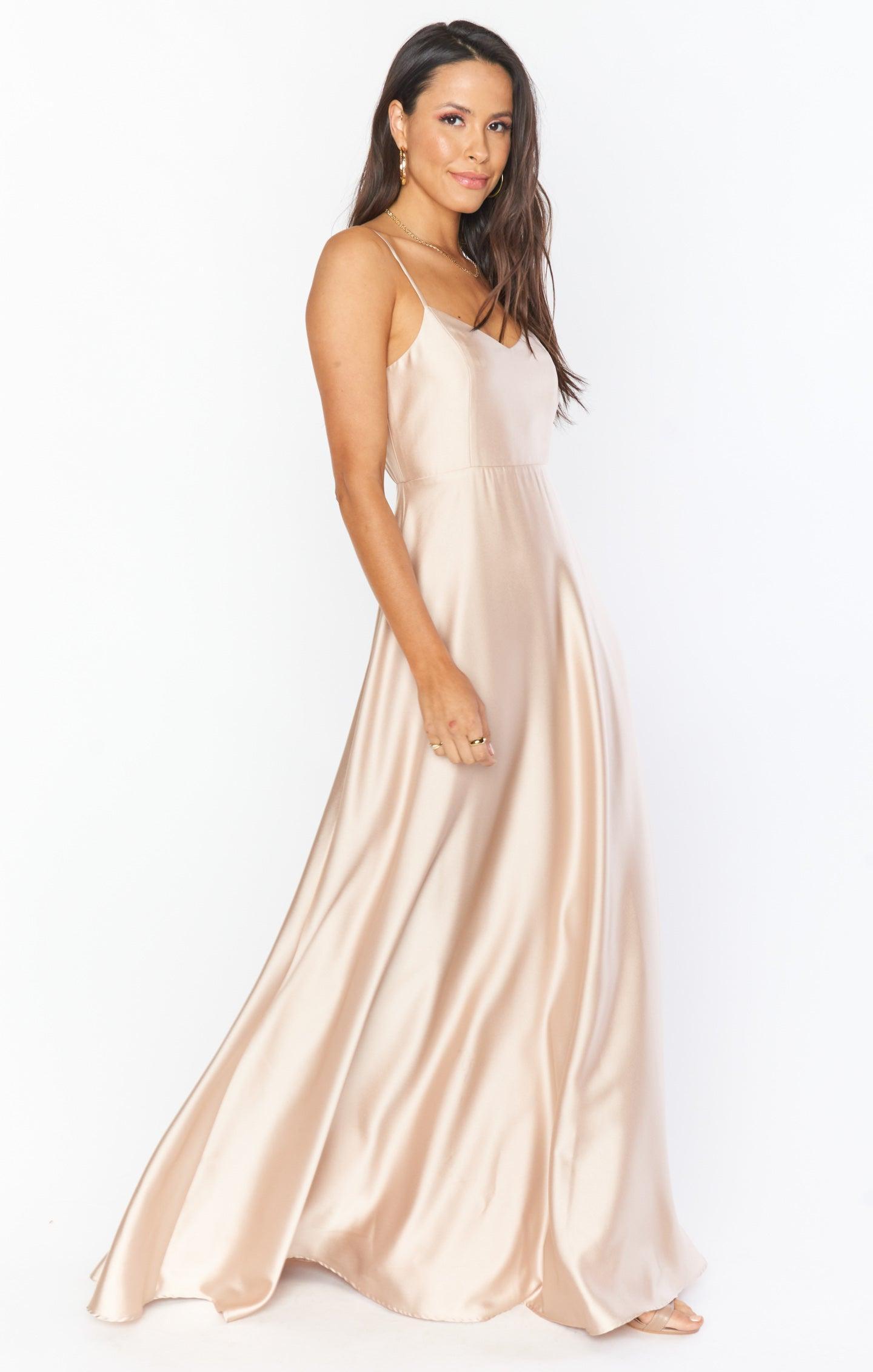 Faith Maxi Dress ~ Champagne Luxe Satin Product Image