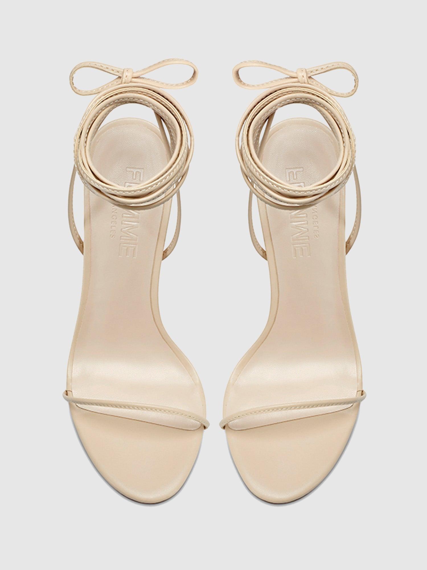 3.0 Barely There Lace Up Heel- Nude Product Image