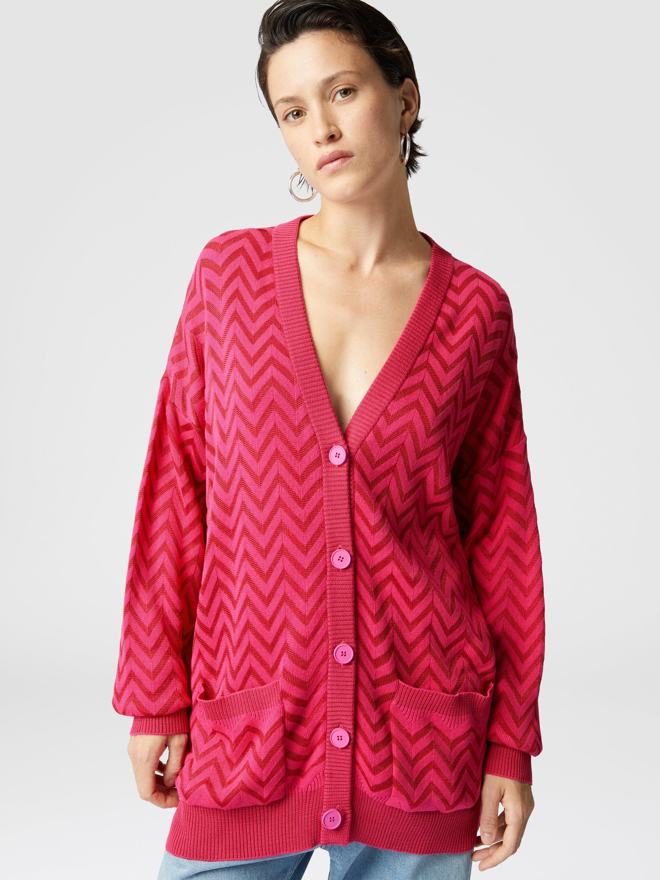 Tonal chevron oversized cardigan Product Image