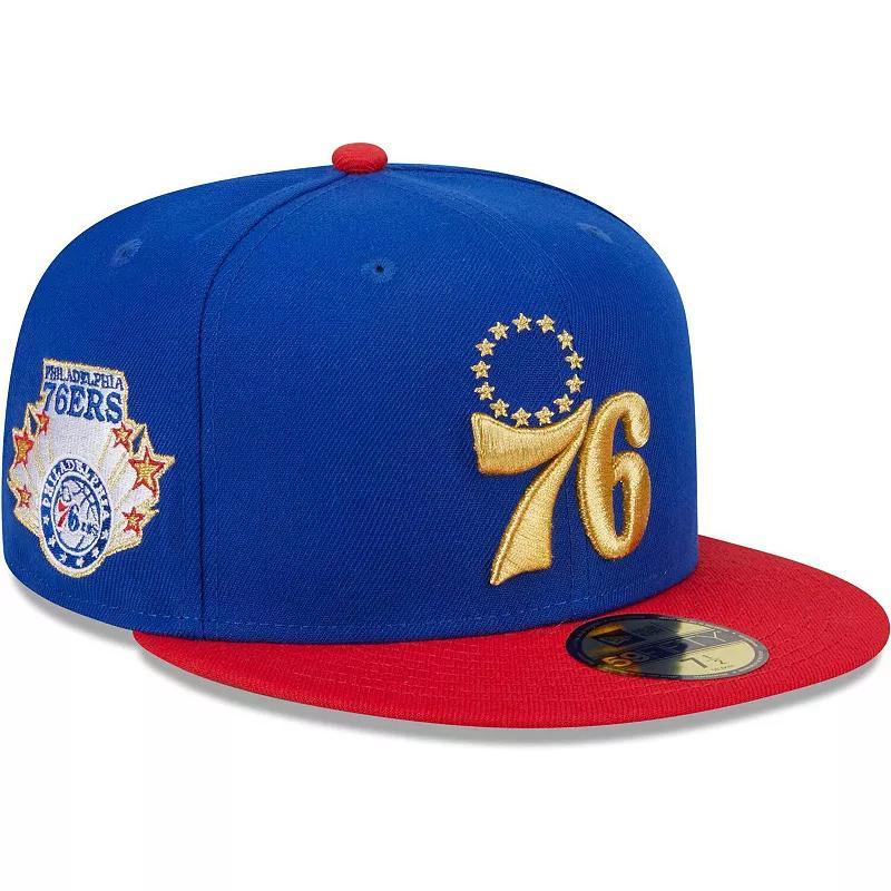 Mens New Era Royal/Red Philadelphia 76ers Gameday Gold Pop Stars 59FIFTY Fitted Hat Product Image