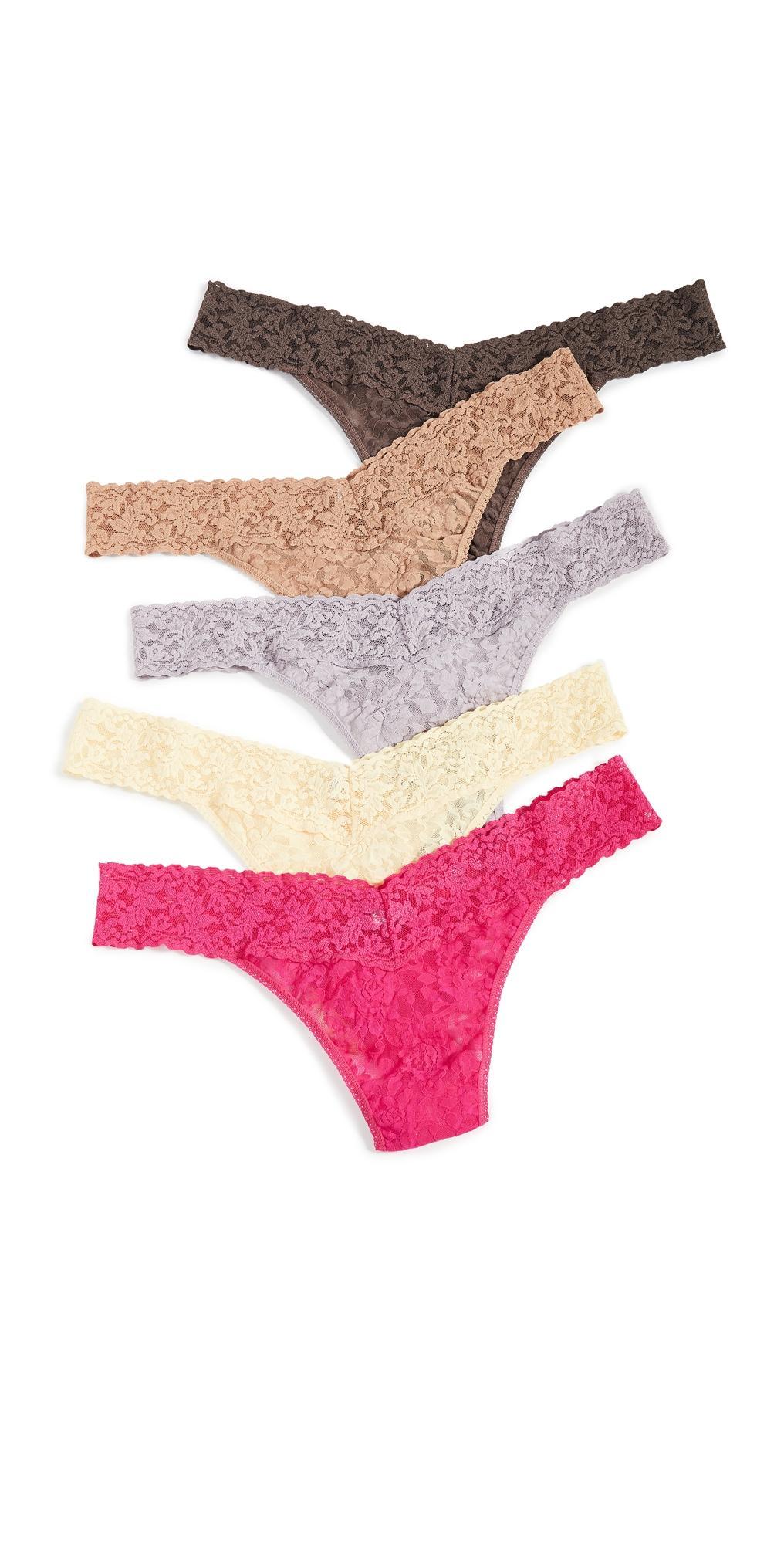 Hanky Panky Assorted 5-Pack Lace Original Rise Thongs Product Image