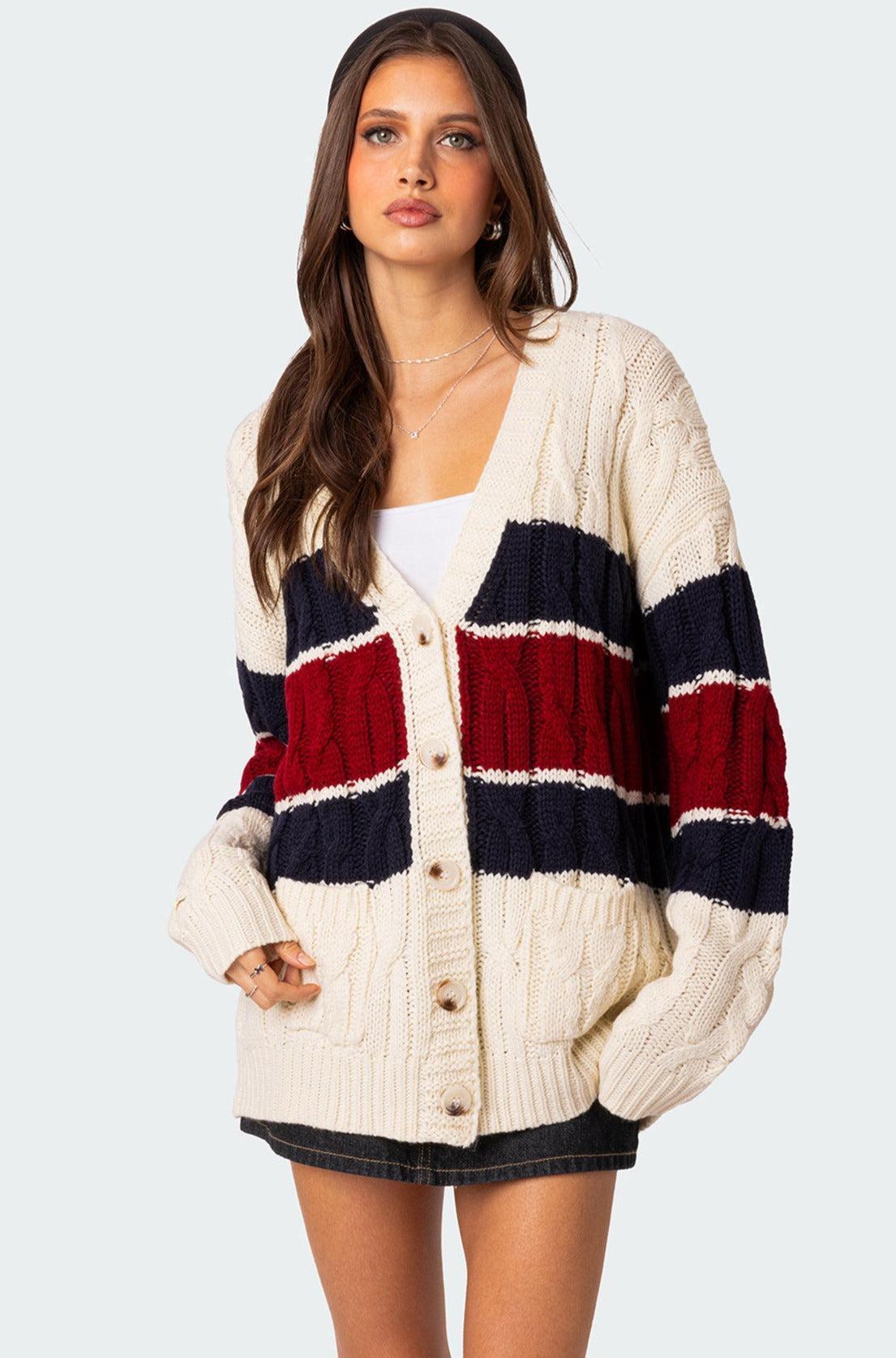 Tinsley Oversized Cable Knit Cardigan Product Image