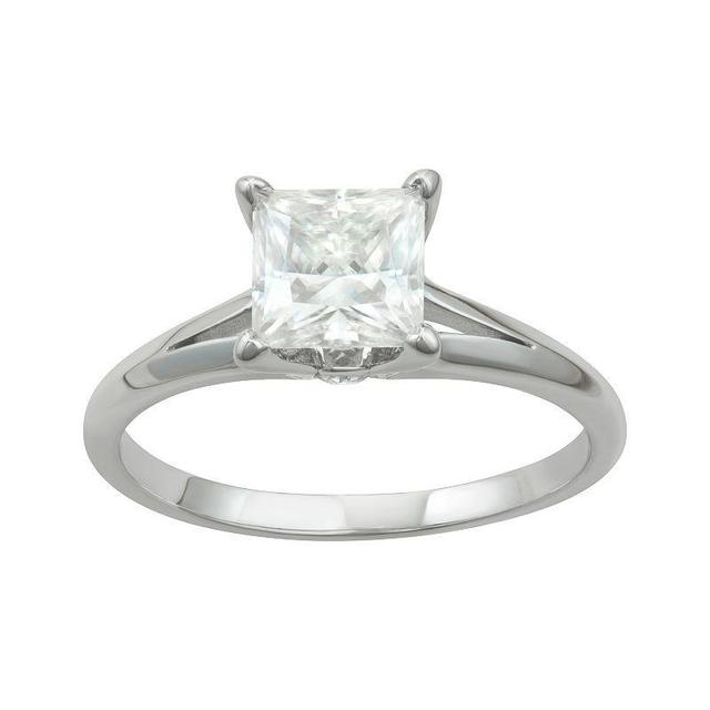 Charles & Colvard 1.26 Ct. T.w. Lab Created Princess Cut Moissanite Solitaire Ring In 14K Gold, White, 7 Product Image