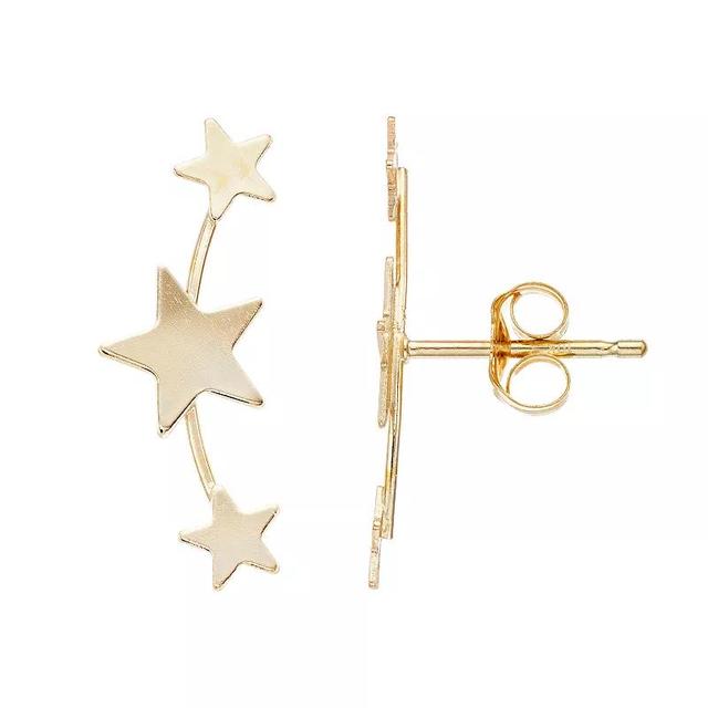 Taylor Grace  10k Star Climber Earrings, Womens, 10k Gold Product Image