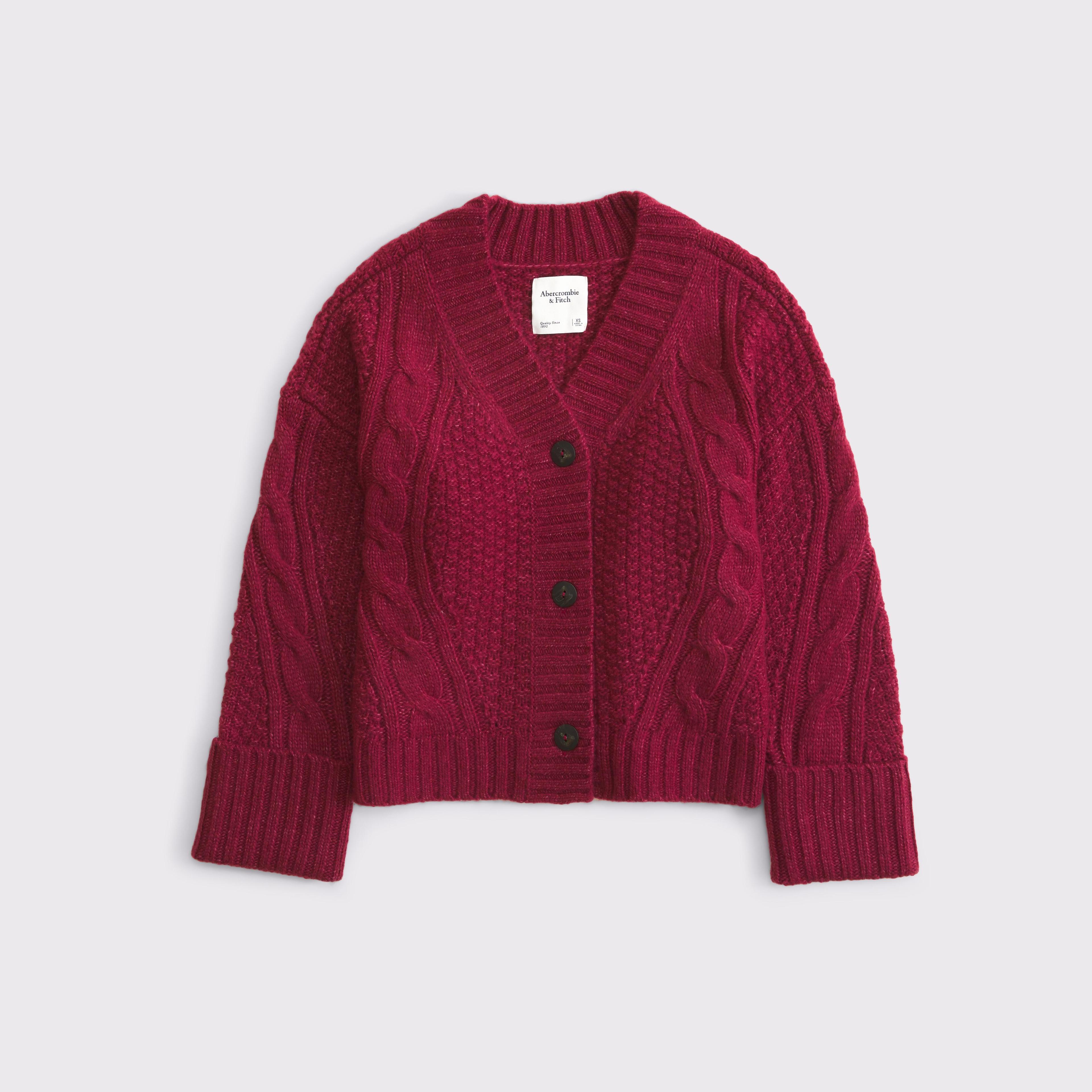 Seed-Stitch Cable Cardigan Product Image