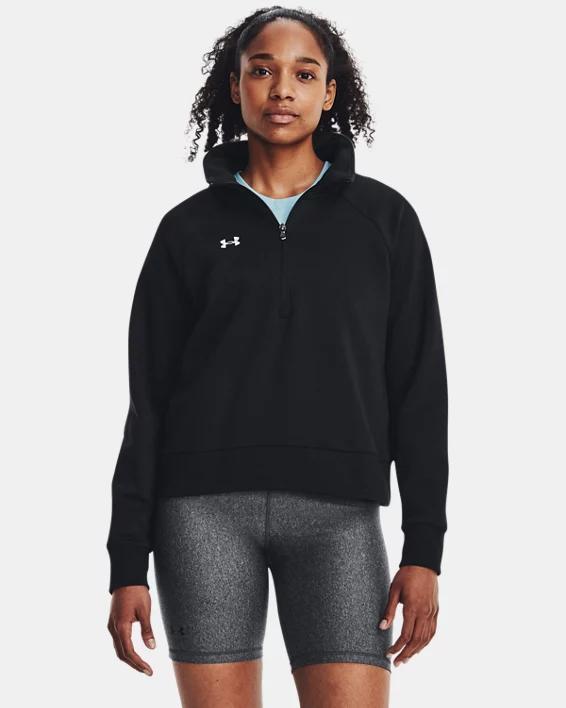 Womens Under Armour Rival Fleece Zip Top White Product Image