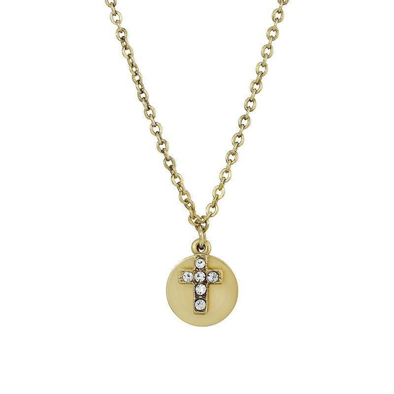 Symbols of Faith Cross Disc Necklace, Womens, Gold Product Image