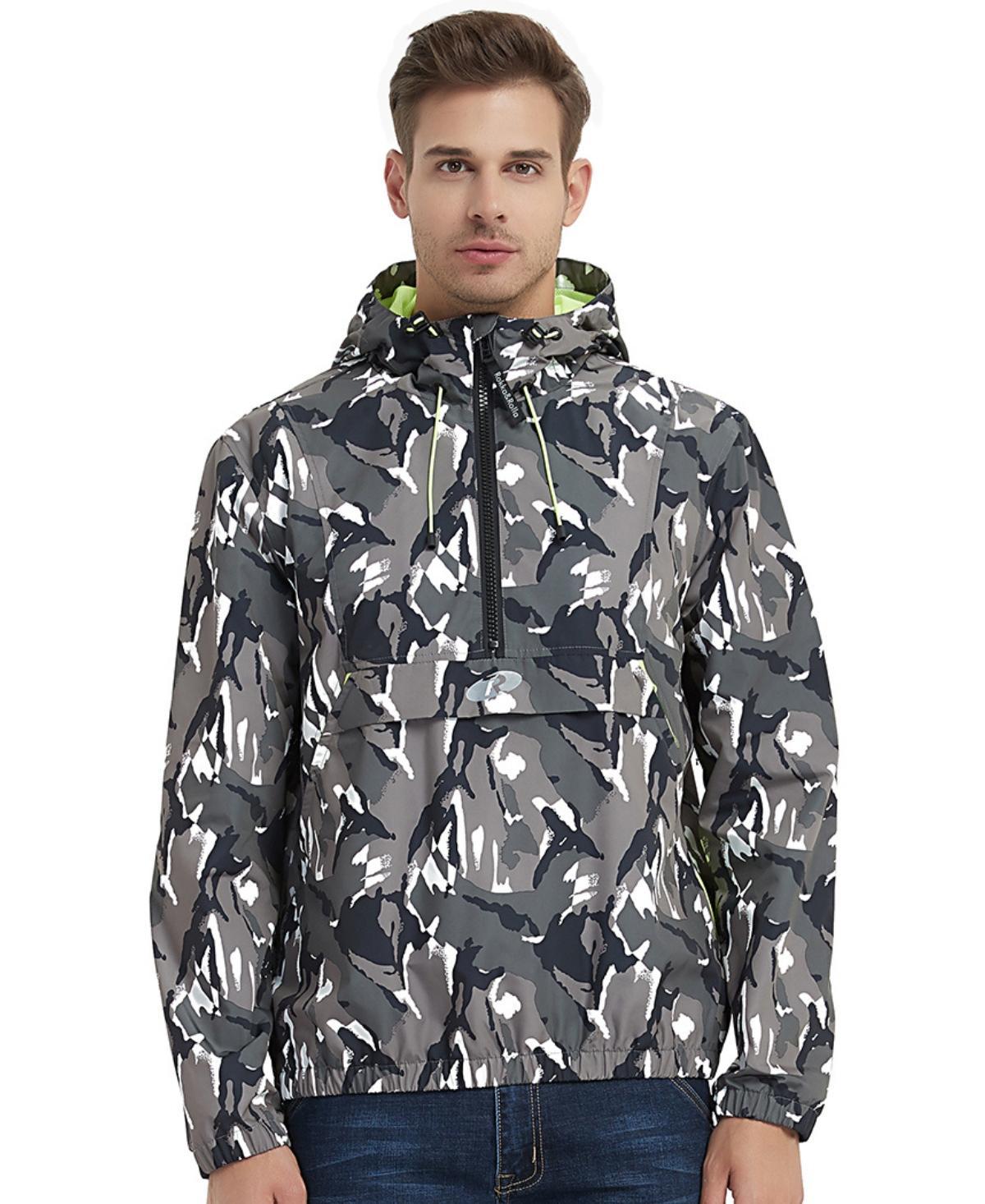 Rokka&Rolla Mens Pullover Mesh lined Windbreaker Anorak Jacket, up to size 2XL Product Image