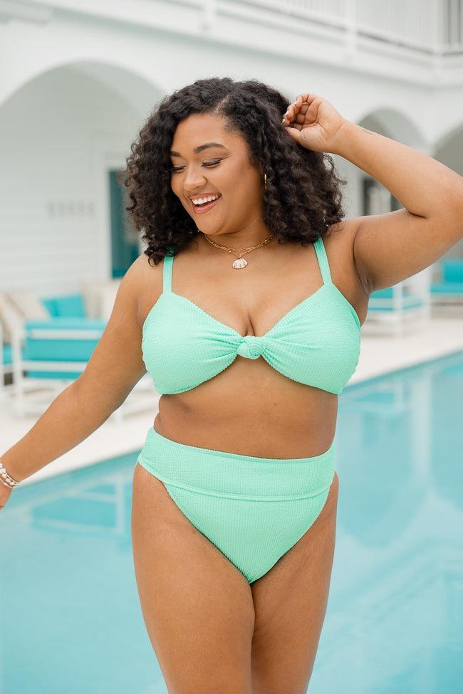 Coastal Kiss Mint High Waisted Bikini Bottoms Product Image