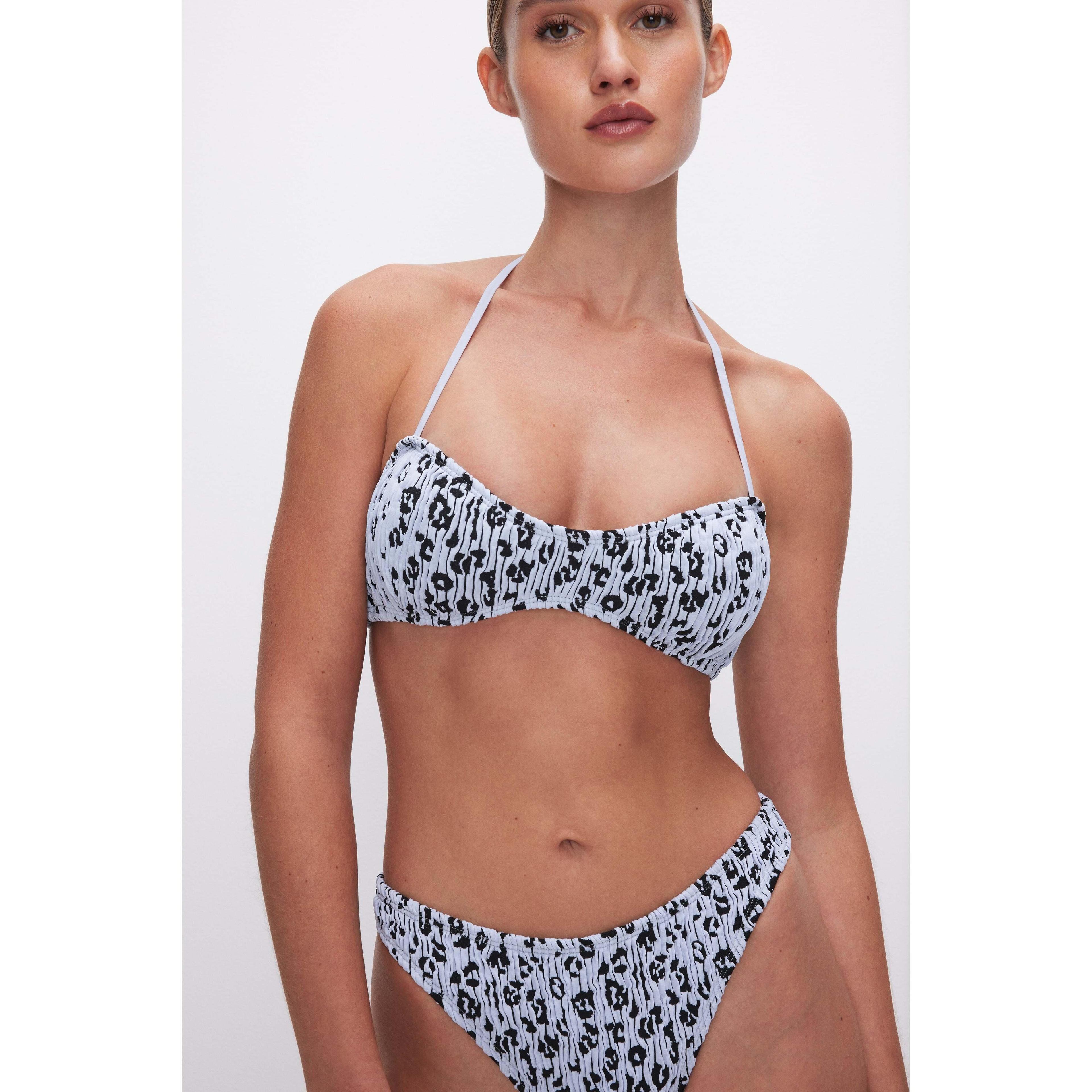 Womens Always Fits Tiny Bikini Top | Glass Leopard Size S/M | Good American by Khlo Kardashian Product Image