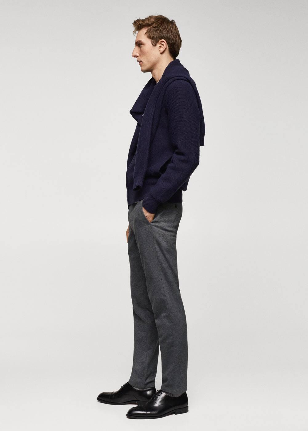 MANGO MAN - Slim fit structured cotton pants light heather greyMen Product Image