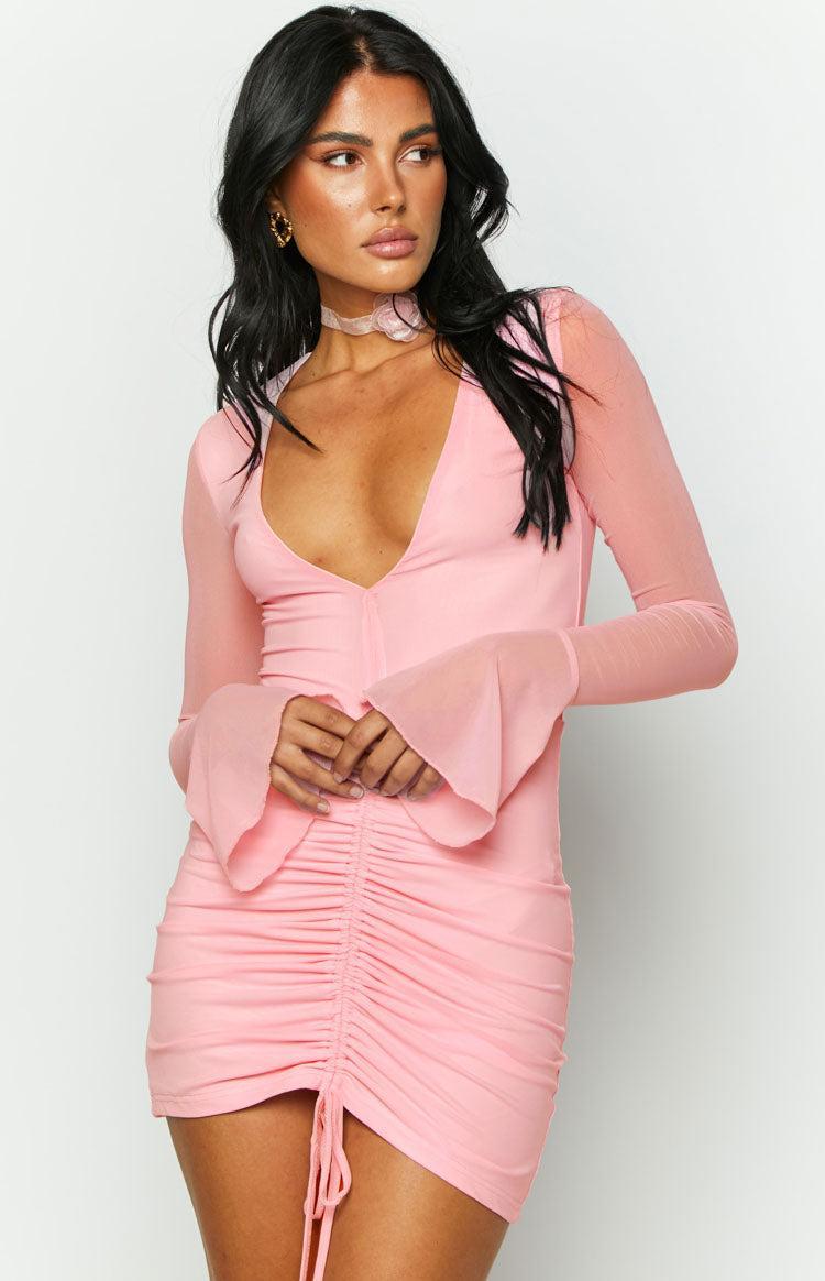 Scripture Pink Mesh Mini Dress Product Image