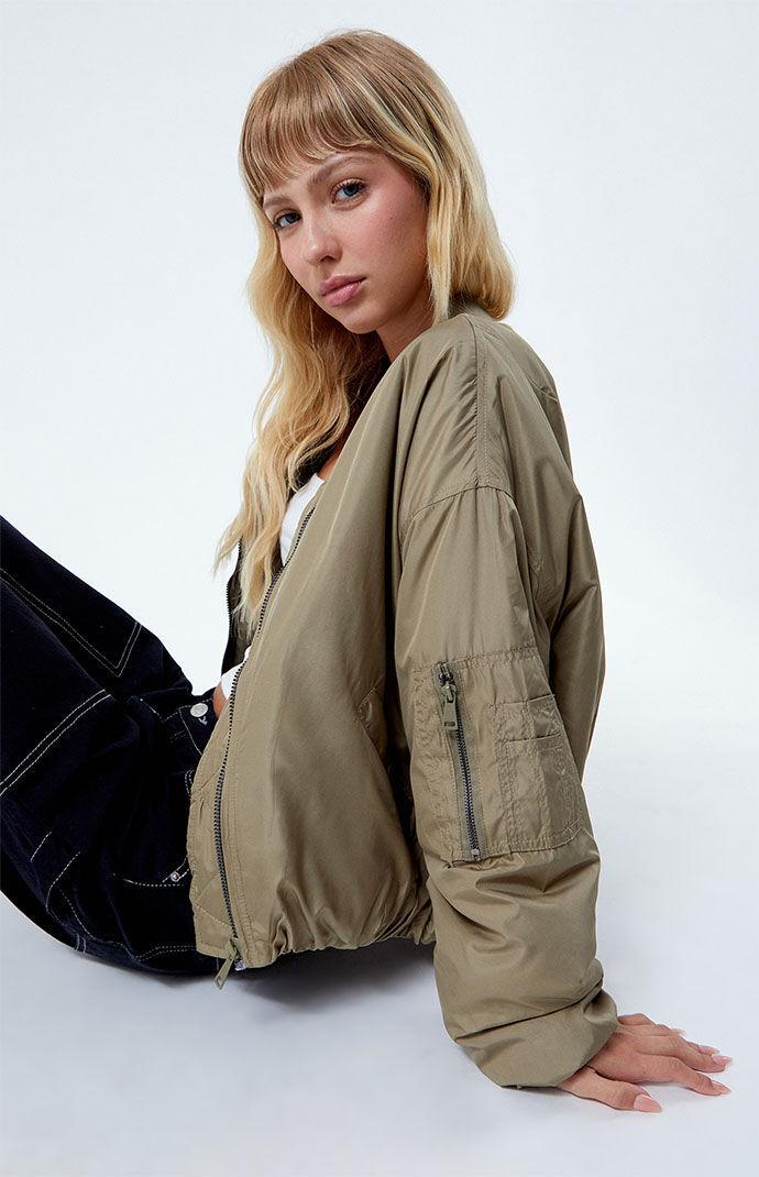 Women's Oversized Bomber Jacket Product Image