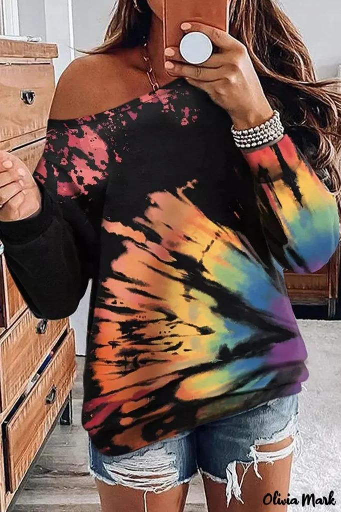 Olivia Mark – Crew neck tie-dye print sweatshirt product image