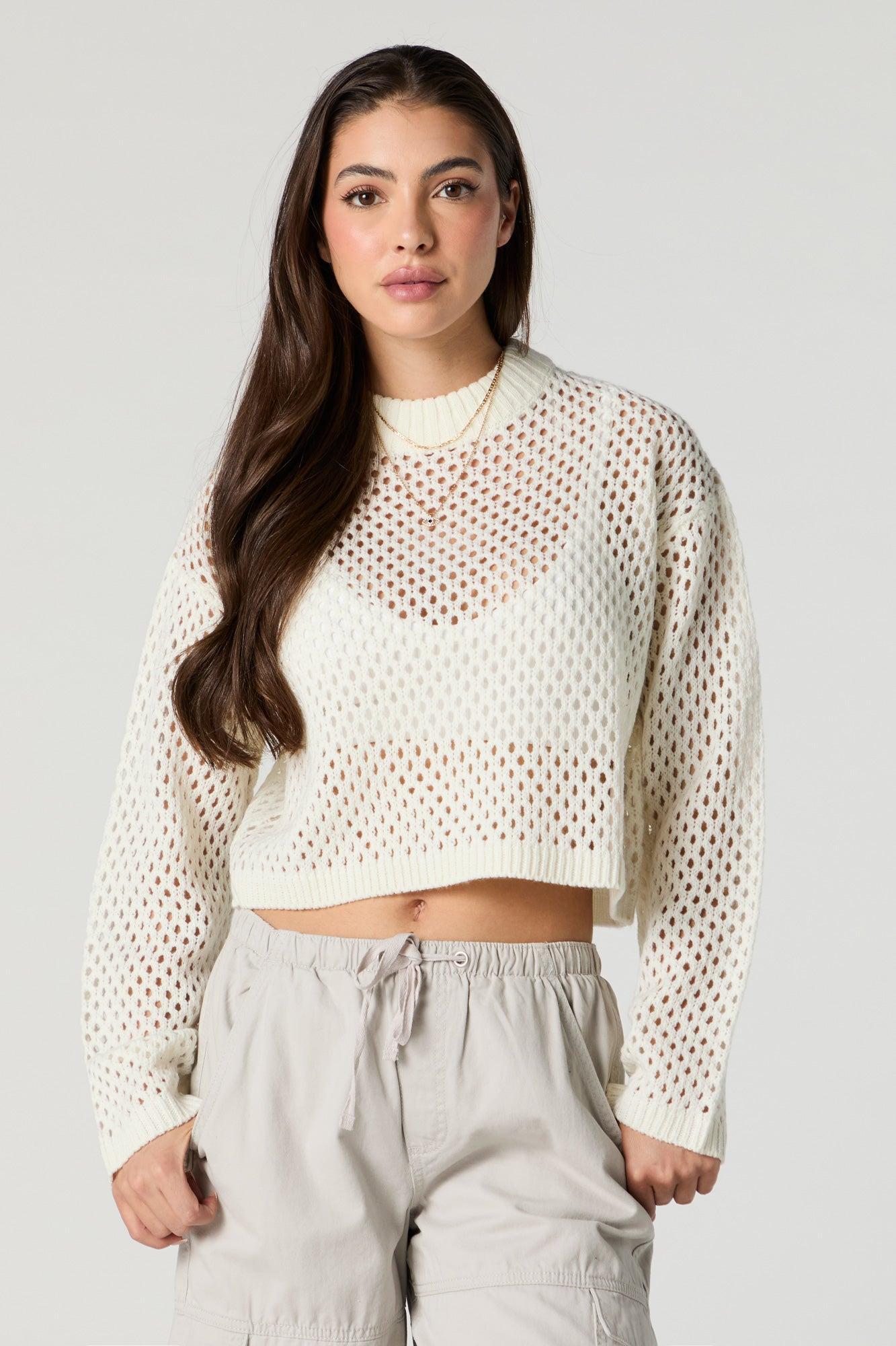 Open Knit Cropped Sweater Female product image