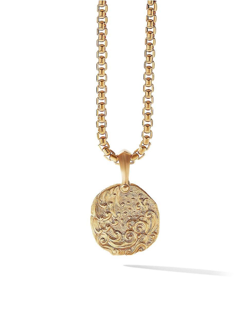 Mens Aquarius Amulet in 18K Yellow Gold Product Image