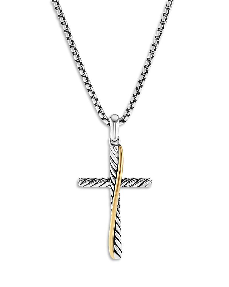 Womens Crossover Cross Pendant With 18K Yellow Gold Product Image