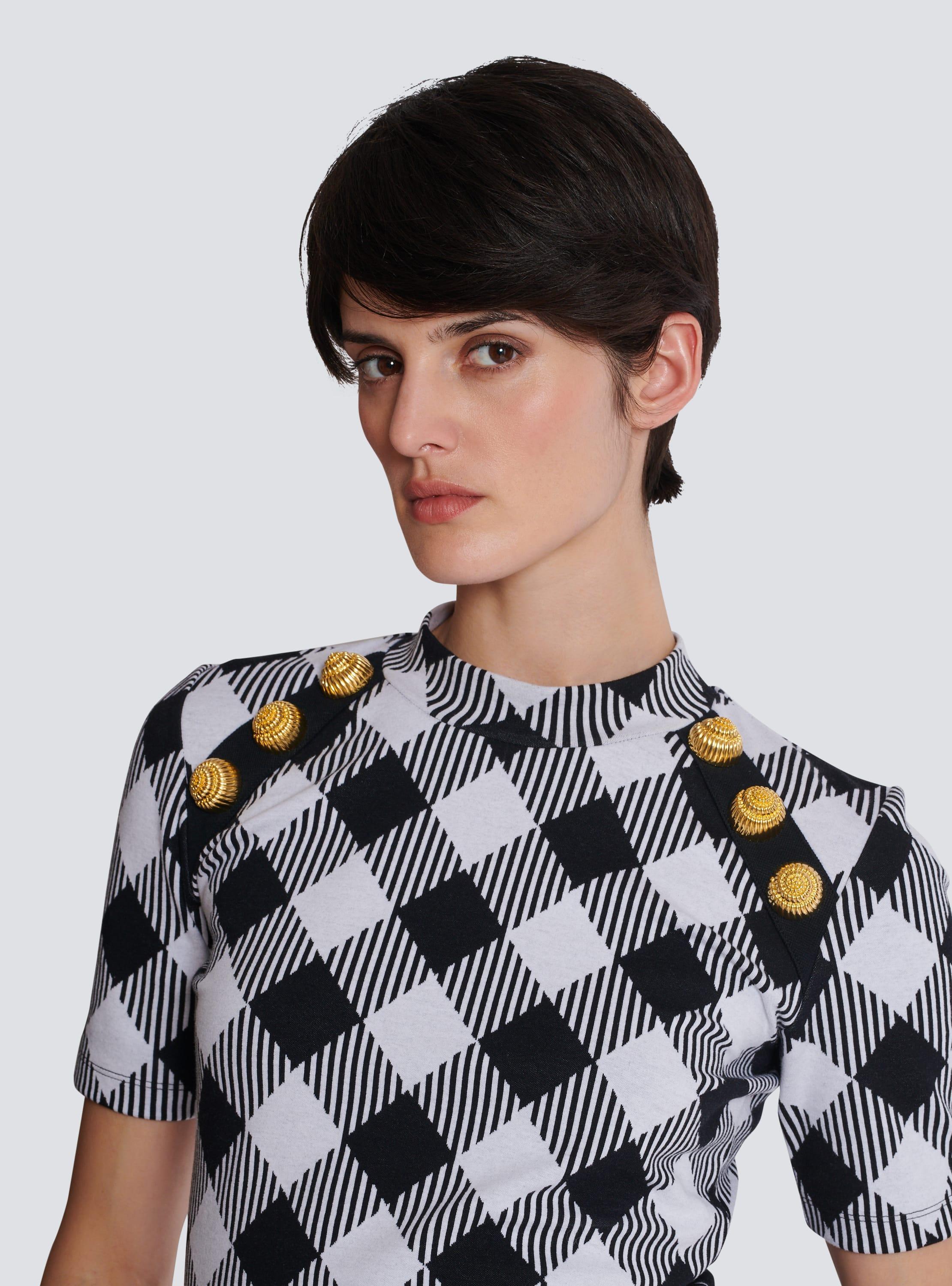 Gingham button T-shirt Product Image