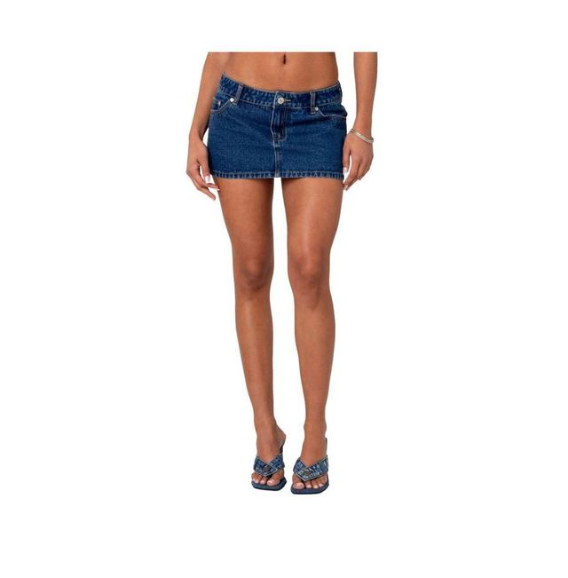 EDIKTED Spencer Low Rise Denim Skirt Product Image