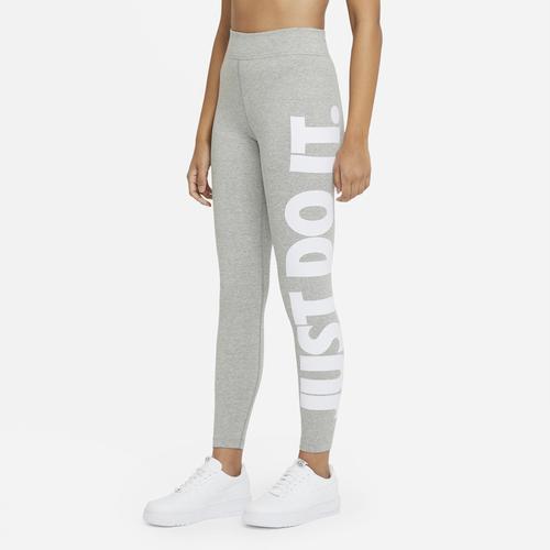 Nike Womens Nike NSW Essential GX Leggings - Womens White/Dk Grey Heather Product Image