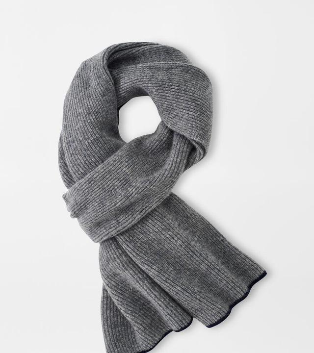 Peter Millar Mens English Rib Cashmere Scarf | Color: Light Grey | Size: OS Product Image