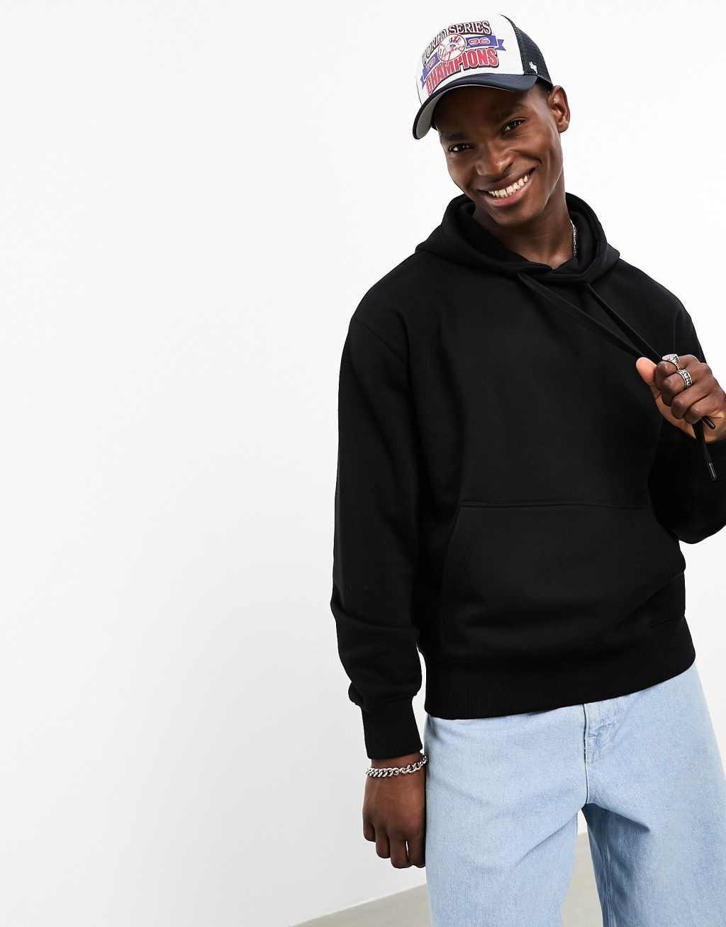 Bershka hoodie in black product image