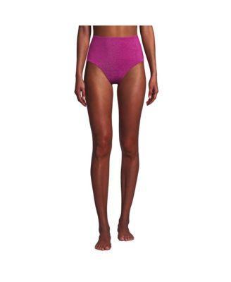 Lands End Womens Chlorine Resistant Shine High Waisted Bikini Bottoms Product Image