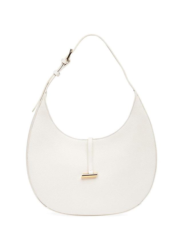 Womens Moon Grained Leather Shoulder Bag Product Image