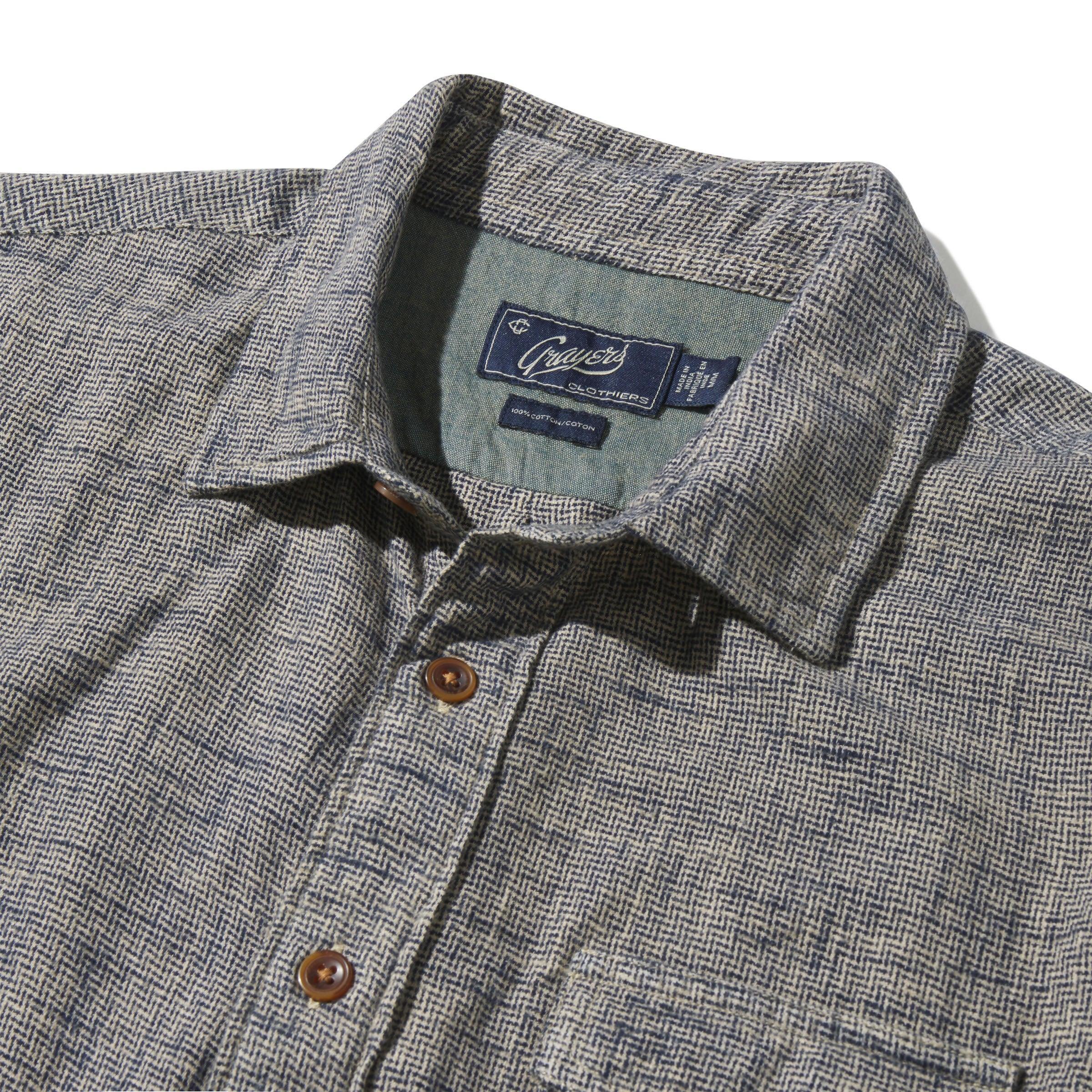 Linear Slub Twill Shirt - Moss Gray Product Image