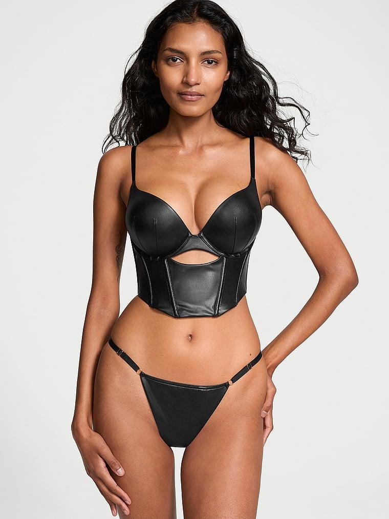 Bombshell Add-2-Cups Faux Leather Corset Top Product Image