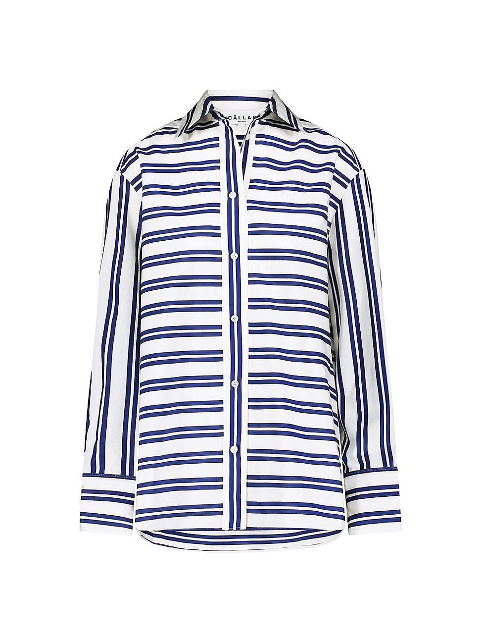 Womens Relaxed Fit Stripe Shirt Product Image