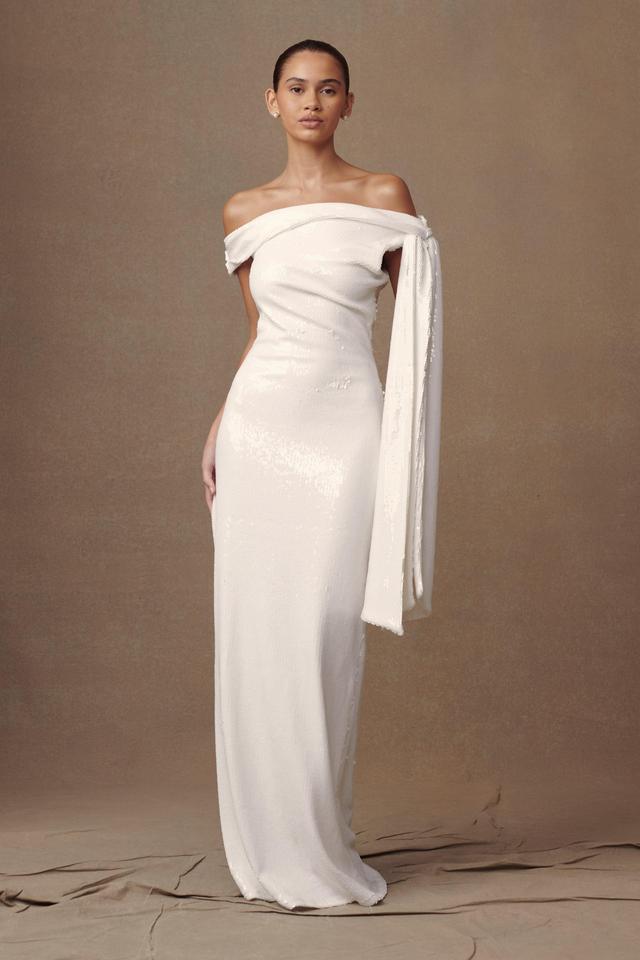 Catarina Sequin Maxi Dress - White Product Image