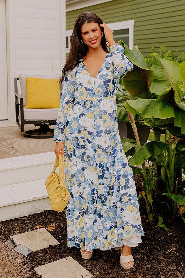 Seas The Moment Floral Maxi in Sky Blue Product Image