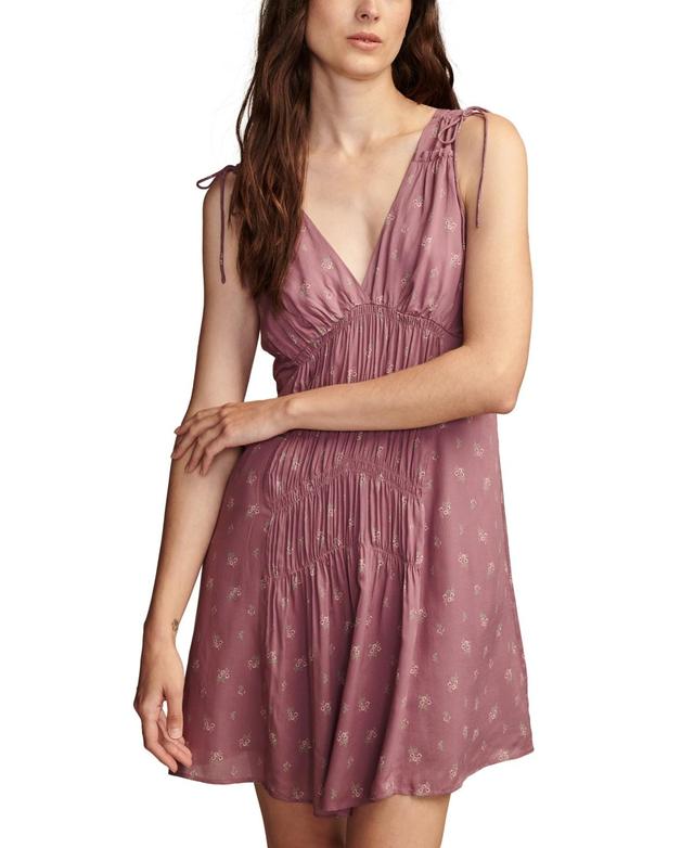 Lucky Brand Womens V-Neck Sleeveless Smocked Dress Product Image