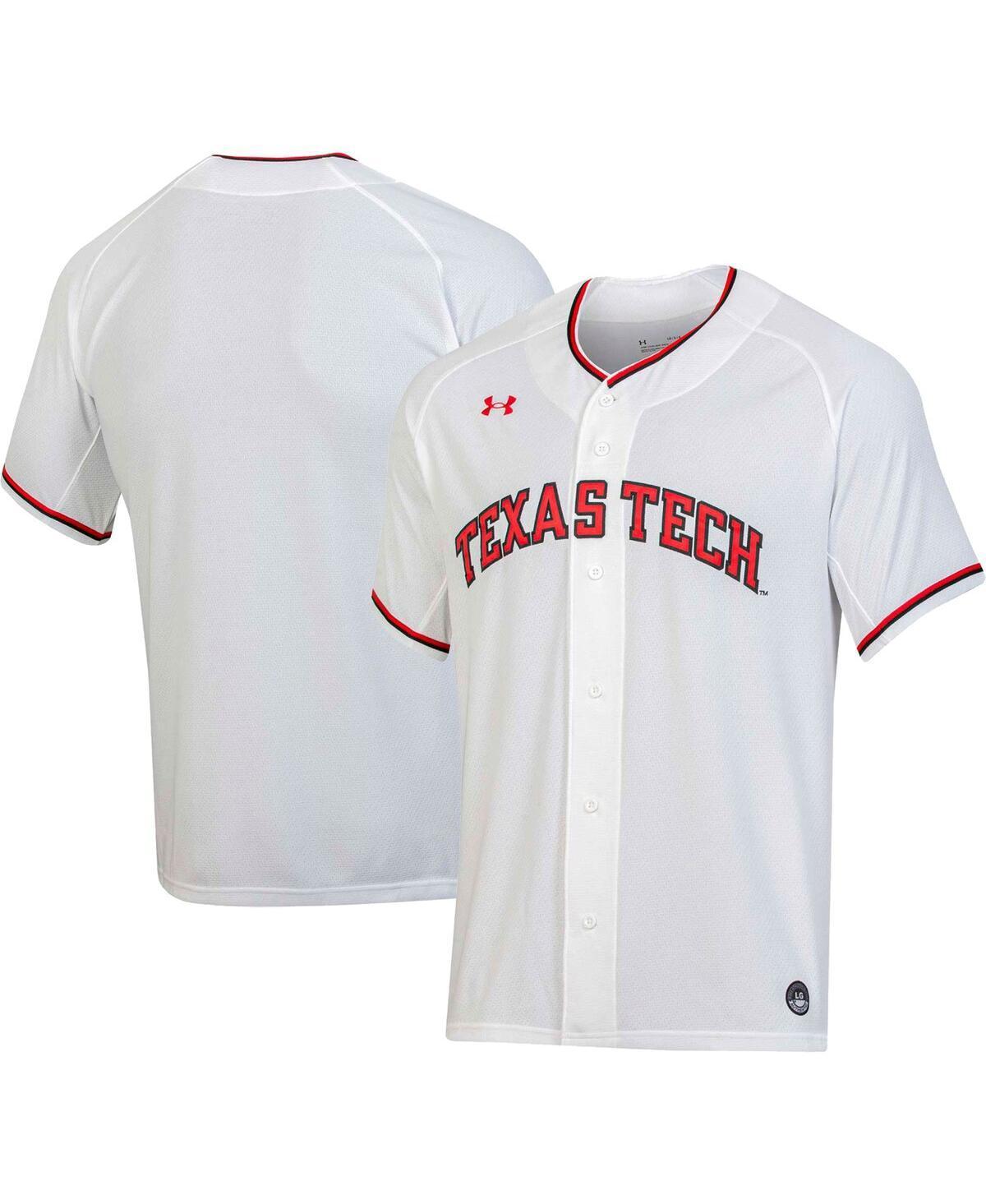 Mens Under Armour White Texas Tech Red Raiders Replica Baseball Jersey - White Product Image