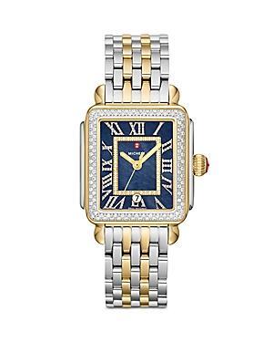 MICHELE Deco Madison Diamond Dial Two-Tone Bracelet Watch, 33mm Product Image