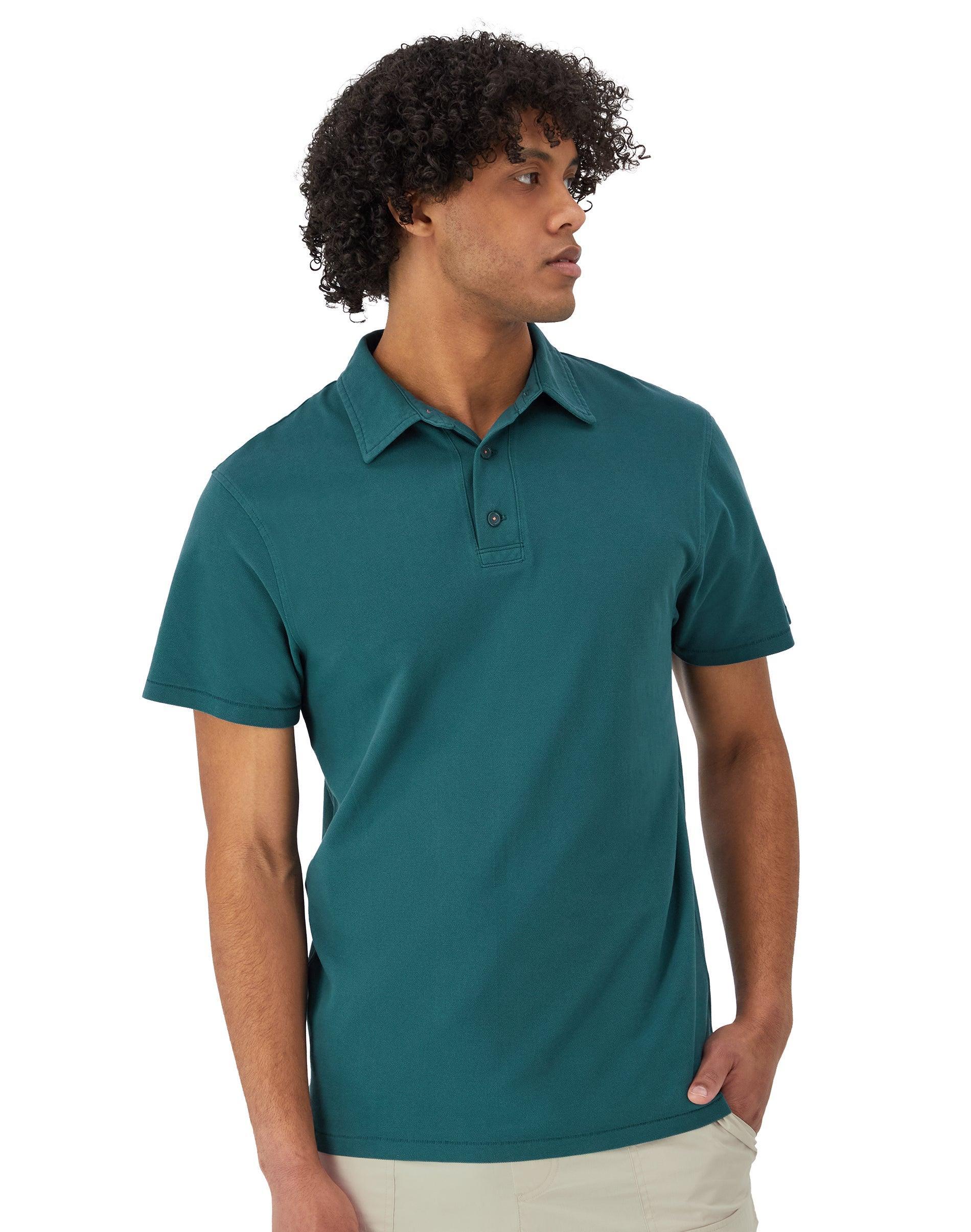 Mens Champion Polo T-Shirt, Vintage Wash Nurture Green 2XL Product Image