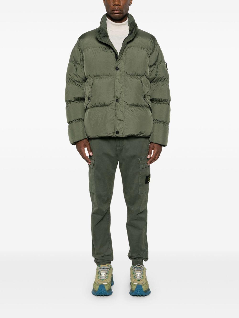 STONE ISLAND Compass-badge Puffer Jacket In Green Product Image