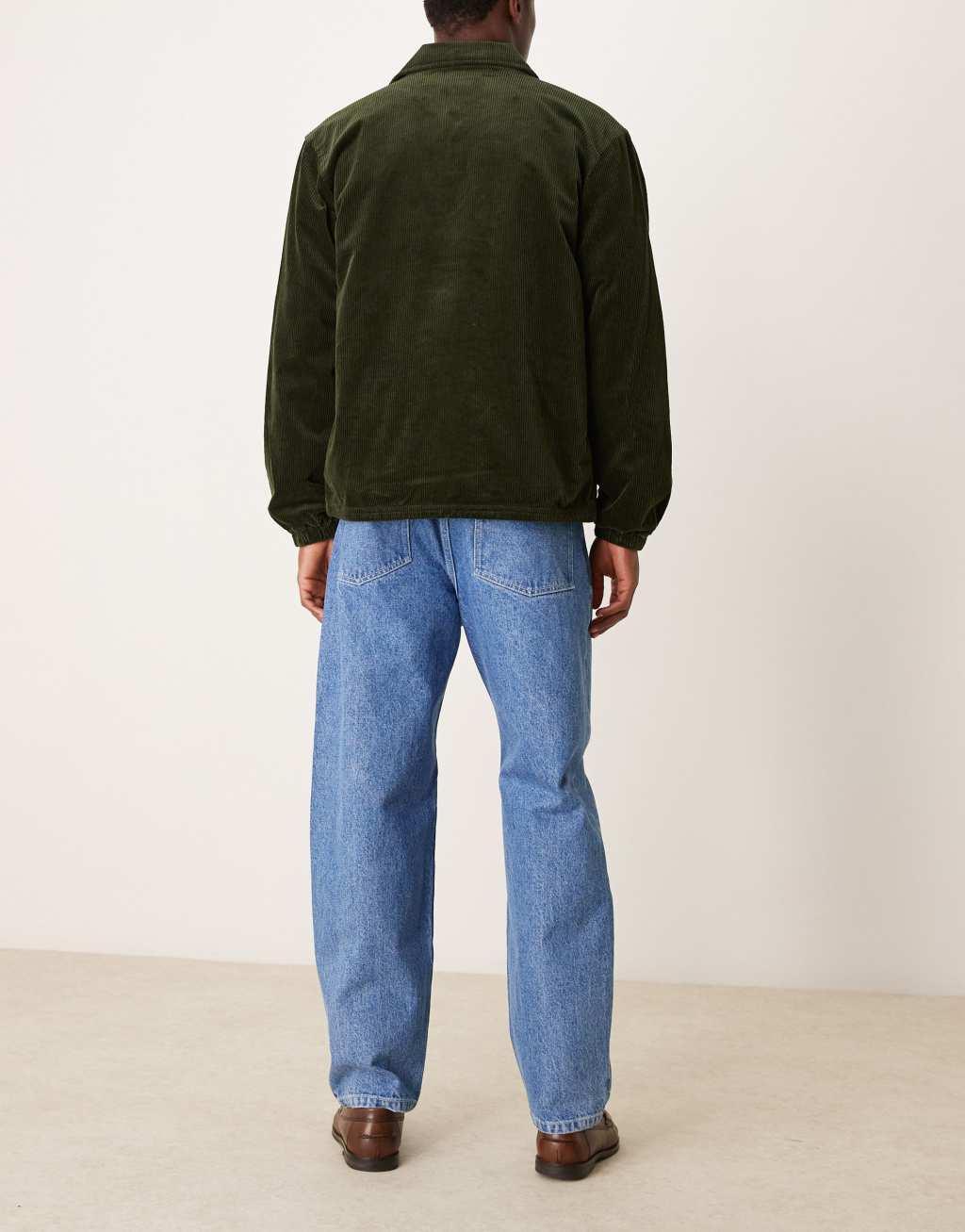 ASOS DESIGN balloon fit jeans in mid wash blue Product Image