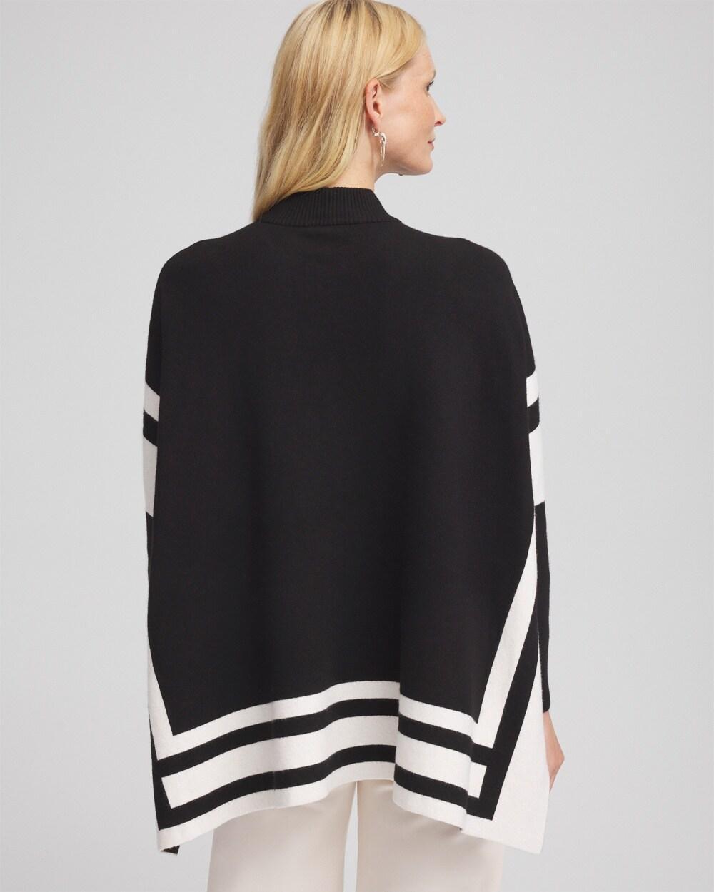 Colorblock Sweater Poncho Product Image