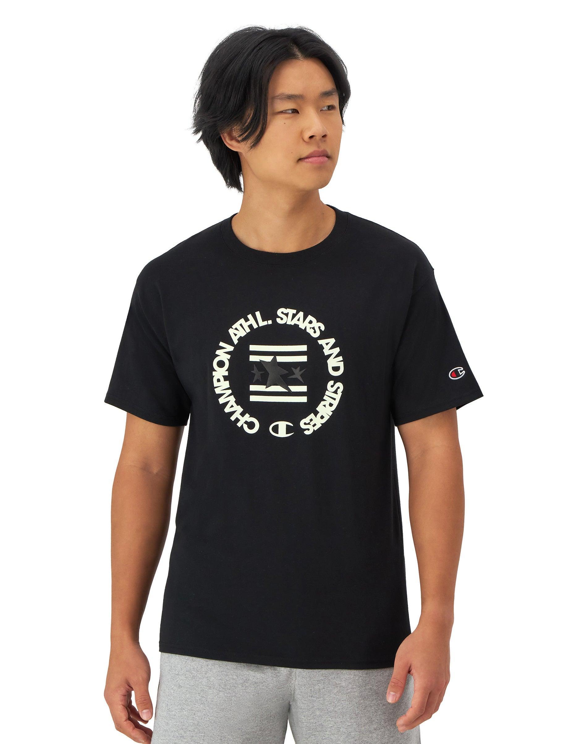 Mens Classic Graphic T-Shirt, Champion Stars & Stripes Black M Product Image